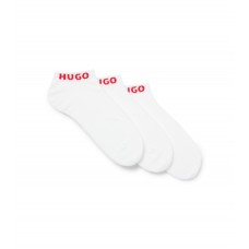 Hugo Boss Three-pack of ankle socks with logo cuffs hbeu50480217-100 White