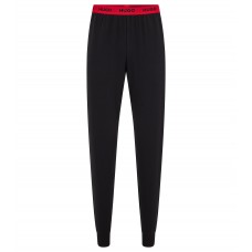 Hugo Boss Stretch-cotton pyjama bottoms with logo waistband 50480236-001 Black