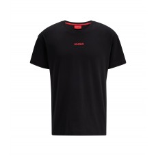 Hugo Boss Relaxed-fit pyjama T-shirt in stretch cotton with logo 50480246-001 Black