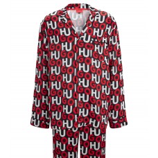 Hugo Boss Relaxed-fit pyjama set with stacked-logo print 50480271-961 Patterned