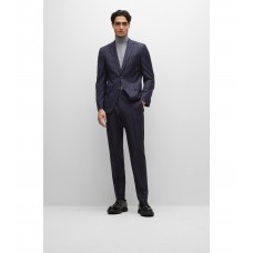 Hugo Boss Slim-fit suit in pinstripe virgin wool 50480328-404 Dark Blue
