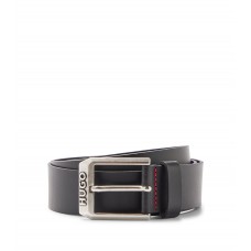 Hugo Boss Leather belt with logo pin buckle 50480441-001 Black