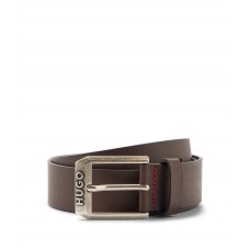 Hugo Boss Leather belt with logo pin buckle 50480441-202 Dark Brown