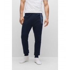Hugo Boss Cotton-terry tracksuit bottoms with logo and stripes 50480550-403 Dark Blue
