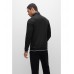 Hugo Boss Cotton-blend loungewear jacket with stripes and logo 50480554-001 Black