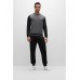 Hugo Boss Cotton-blend loungewear sweatshirt with stripes and logo 50480555-001 Black