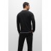 Hugo Boss Cotton-blend loungewear sweatshirt with stripes and logo 50480555-001 Black
