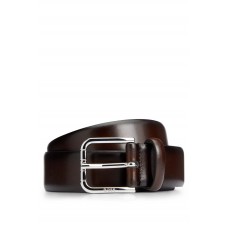 Hugo Boss Italian-made belt in polished leather with branded buckle hbeu50480948-203 Dark Brown