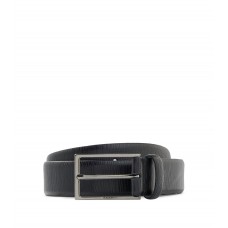 Hugo Boss Pin-buckle belt in Italian leather with seasonal print 50480951-001 Black