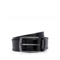 Hugo Boss Structured belt in Italian leather 50480978-001 Black