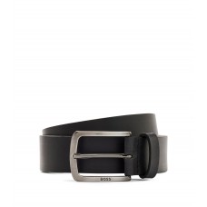 Hugo Boss Leather belt with branded-metal end tip 50481022-001 Black