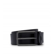 Hugo Boss Smooth-leather belt with logo-lettering keeper 50481045-001 Black