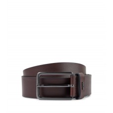 Hugo Boss Smooth-leather belt with logo-lettering keeper 50481045-202 Dark Brown