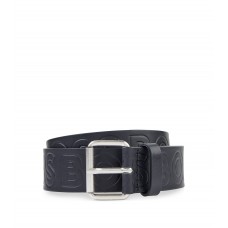 Hugo Boss Italian-leather belt with logo-print strap 50481111-001 Black