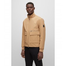 Hugo Boss Water-repellent softshell jacket with logo patch 50481124-260 Beige
