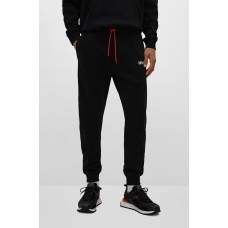 Hugo Boss Cotton-blend tracksuit bottoms with stripe and logo 50481152-001 Black