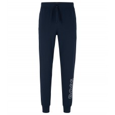 Hugo Boss Stretch-cotton pyjama bottoms with logo print 50481199-401 Dark Blue
