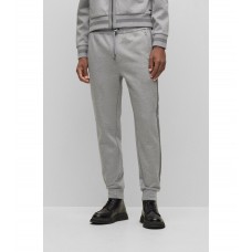 Hugo Boss Cotton-blend tracksuit bottoms with side stripes 50481338-041 Silver