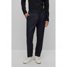 Hugo Boss Slim-fit chinos in stretch fabric with cord detail 50481394-405 Dark Blue