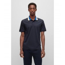 Hugo Boss Regular-fit polo shirt with colour-blocked collar 50481614-404 Dark Blue