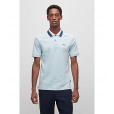 Hugo Boss Regular-fit polo shirt with colour-blocked collar 50481614-457 Light Blue