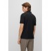 Hugo Boss Mercerised-cotton polo shirt with logo inserts 50481764-001 Black
