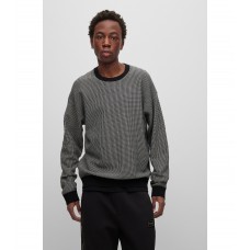Hugo Boss Organic-cotton sweater with logo detail 50481838-001 Grey