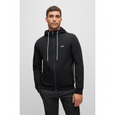 Hugo Boss Cotton-blend hoodie with multi-coloured logo 50481850-001 Black