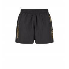 Hugo Boss Recycled-material swim shorts with stripe and logo 50481909-007 Black