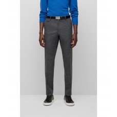 Hugo Boss Micro-pattern trousers in a wool blend with silk 50481960-021 Dark Grey