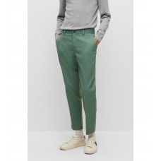 Hugo Boss Tapered-fit trousers with cropped leg in performance fabric 50482123-369 Green