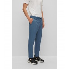 Hugo Boss Tapered-fit trousers with cropped leg in performance fabric 50482123-438 Blue