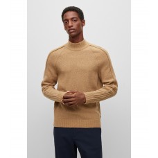 Hugo Boss Mock-neck sweater in a wool blend 50482274-260 Beige