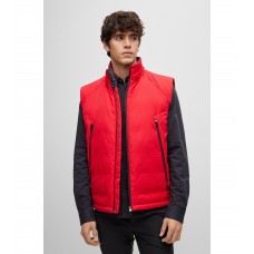 Hugo Boss Mixed-material down jacket with detachable sleeves and hood 50482326-624 Red