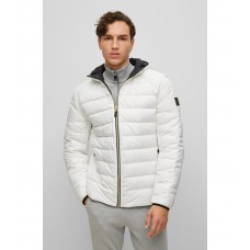 Hugo Boss Reversible hooded down jacket with water-repellent finish 50482338-001 White