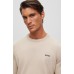 Hugo Boss Organic-cotton regular-fit sweater with curved logo 50482370-269 Beige
