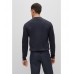 Hugo Boss Organic-cotton regular-fit sweater with logo and tipping 50482411-402 Dark Blue