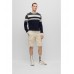 Hugo Boss Block-stripe sweater in an organic-cotton blend 50482522-404 Dark Blue