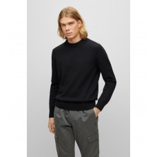 Hugo Boss Crew-neck sweater in a virgin-wool blend 50482534-001 Black