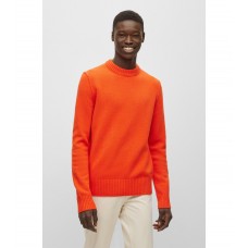 Hugo Boss Crew-neck sweater in a virgin-wool blend 50482534-626 Orange