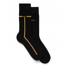 Hugo Boss Two-pack of regular-length socks with logo details hbeu50482764-001 Black