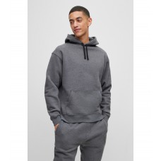 Hugo Boss Relaxed-fit hoodie in organic cotton with stacked logo 50482847-038 Grey