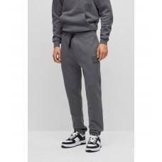 Hugo Boss Cuffed tracksuit bottoms in organic cotton with stacked logo 50482855-038 Dark Grey