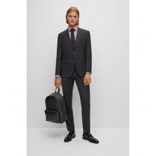 Hugo Boss Regular-fit suit in a melange wool blend 50483045-001 Black