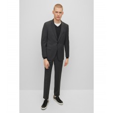 Hugo Boss Regular-fit suit in a melange wool blend 50483045-028 Dark Grey