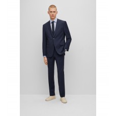 Hugo Boss Regular-fit suit in a melange wool blend 50483045-405 Dark Blue