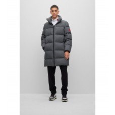Hugo Boss Down-filled puffer jacket with red logo label 50483144-030 Grey