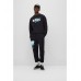 Hugo Boss Relaxed-fit cotton sweatshirt with graffiti-logo artwork 50483176-001 Black