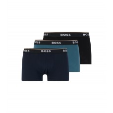 Hugo Boss Three-pack of stretch-cotton trunks with logo 50483640-972 Patterned