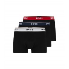 Hugo Boss Three-pack of stretch-cotton trunks with logo 50483640-973 Black/White/Red